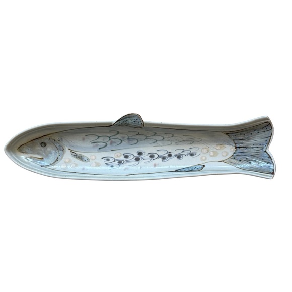 Highland Stoneware Other - RARE HIGHLAND STONEWARE POTTERY SCOTLAND SALMON FISH PLATE DISH PLATTER 26" LONG